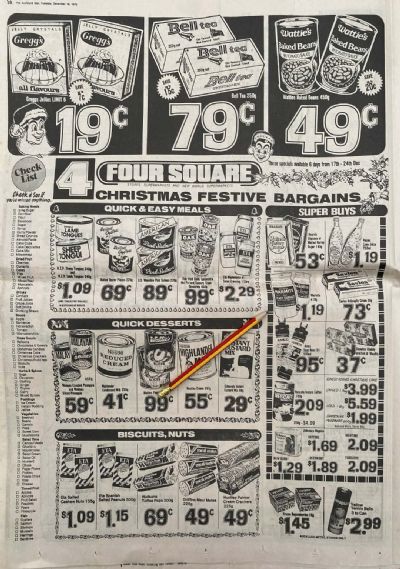 VINTAGE NEWSPAPER ADVERT: Four Square Stores 1979