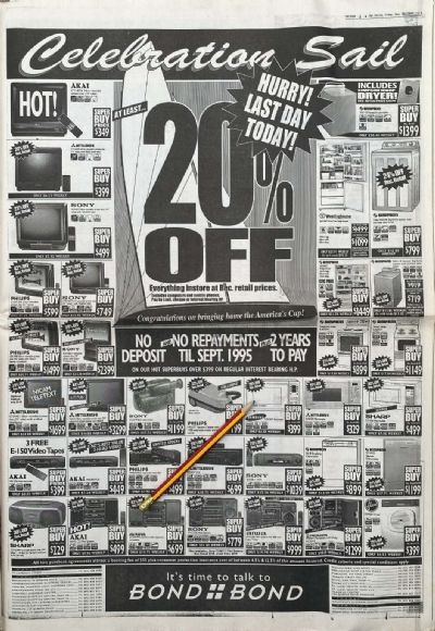 VINTAGE NEWSPAPER ADVERT: Bond and Bond 1995