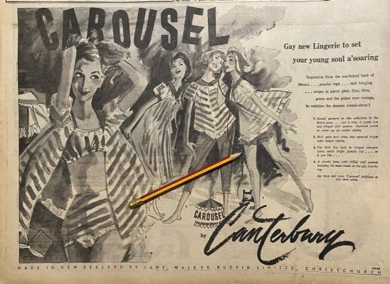 VINTAGE NEWSPAPER ADVERT: Carousel by Lane Walker Rudkin 1962