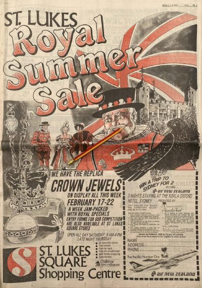 VINTAGE NEWSPAPER ADVERT: St. Lukes Shopping Centre, Auckland 1986