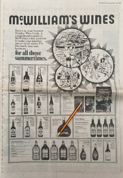 VINTAGE NEWSPAPER ADVERT: McWilliam's Wines 1979