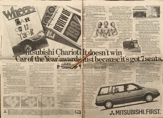 VINTAGE NEWSPAPER ADVERT: Mitsubishi Chariot 1986