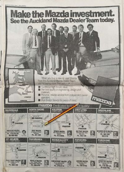 VINTAGE NEWSPAPER ADVERT: Mazda 1986