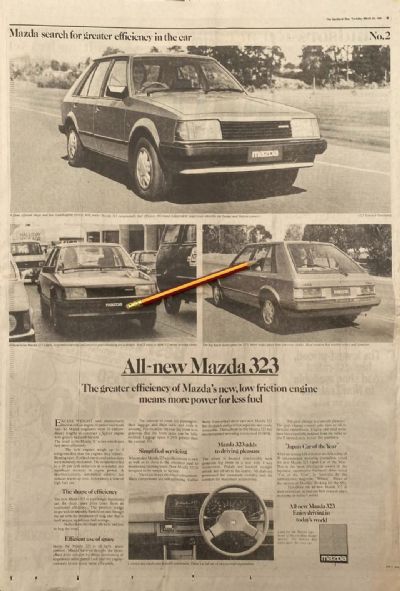 VINTAGE NEWSPAPER ADVERT: Mazda 323 1981