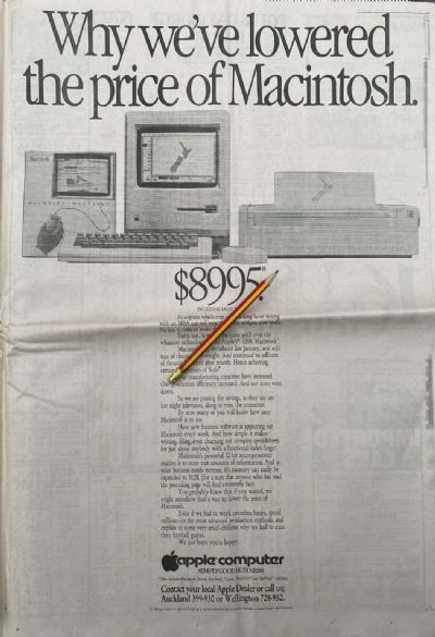 VINTAGE NEWSPAPER ADVERT: Apple Macintosh Computer 1984