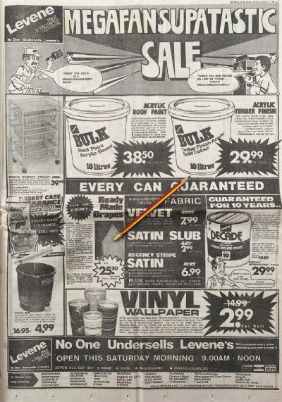 VINTAGE NEWSPAPER ADVERT: Levene 1984