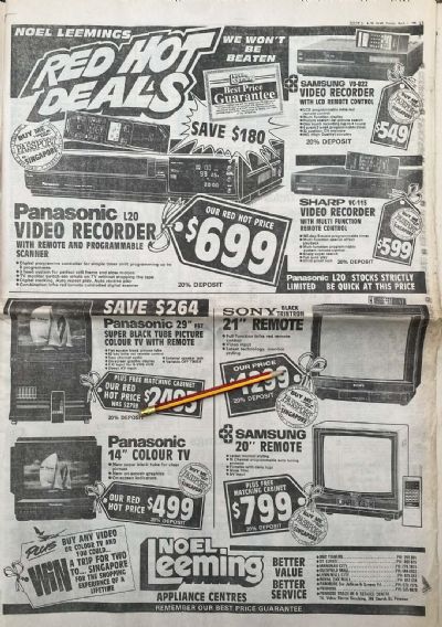 VINTAGE NEWSPAPER ADVERT: Noel Leeming Appliance Centres 1990