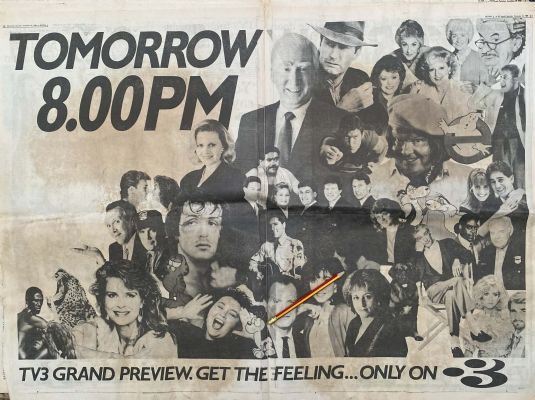 VINTAGE NEWSPAPER ADVERT: TV3 Grand Preview 1989