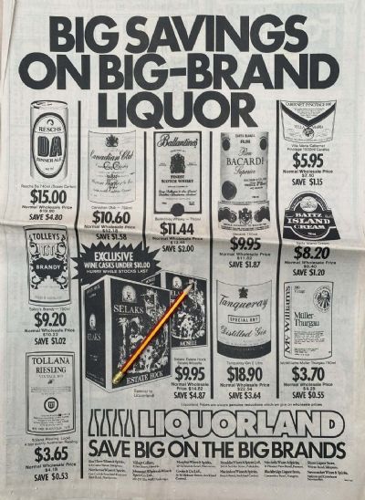 VINTAGE NEWSPAPER ADVERT: Liquorland 1981
