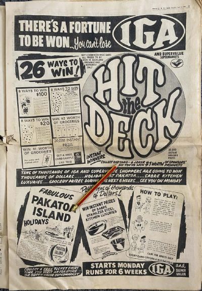 VINTAGE NEWSPAPER ADVERT: IGA Grocers, 6 September 1969