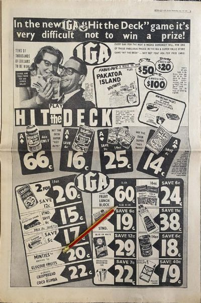 VINTAGE NEWSPAPER ADVERT: IGA Grocers, 10 September 1969