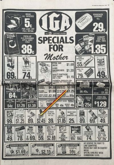 VINTAGE NEWSPAPER ADVERT: IGA Grocers and Discount Stores 1980