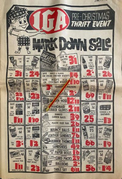 VINTAGE NEWSPAPER ADVERT: IGA Grocers 1966