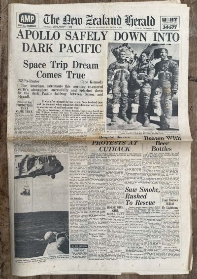 OLD NEWSPAPER: The New Zealand Herald - Saturday, 28 December 1968 - Moon Landing Special