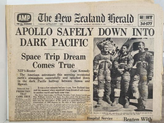 OLD NEWSPAPER: The New Zealand Herald - Saturday, 28 December 1968 - Moon Landing Special