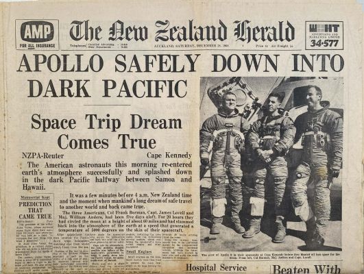 OLD NEWSPAPER: The New Zealand Herald - Saturday, 28 December 1968 - Moon Landing Special