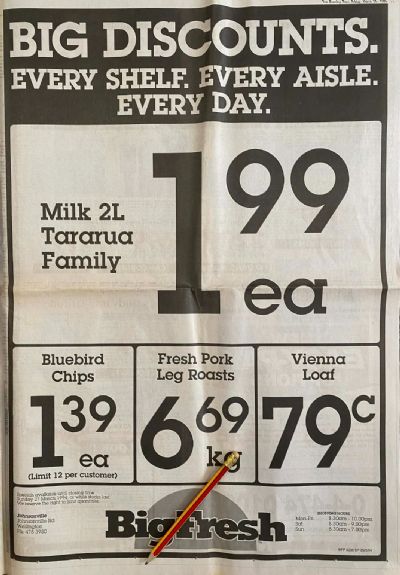 VINTAGE NEWSPAPER ADVERT: Big Fresh Wellington 1994
