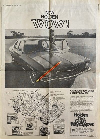 VINTAGE NEWSPAPER ADVERT: New GM Holden 1971