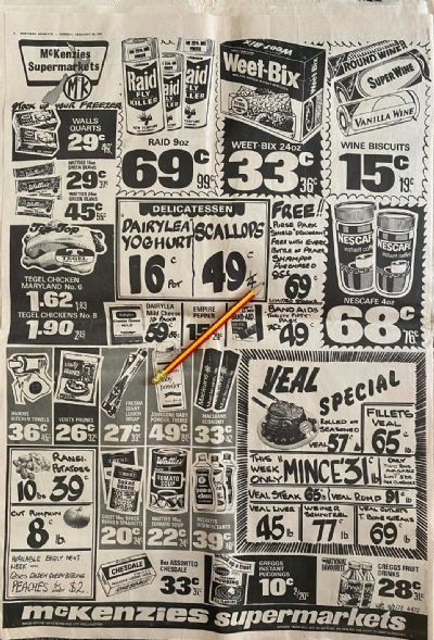 VINTAGE NEWSPAPER ADVERT: McKenzies Supermarket 1973