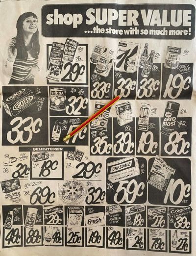 VINTAGE NEWSPAPER ADVERT: Shop Super Value Supermarkets 1973