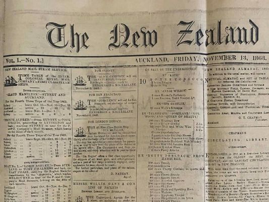 OLD NEWSPAPER: The New Zealand Herald - Vol 1. No 1. Nov 13 1863