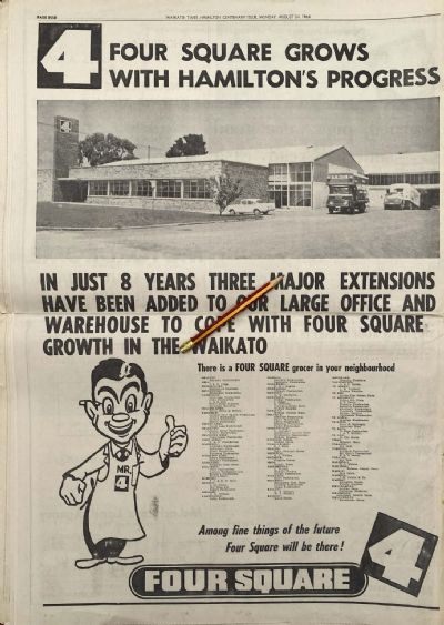 VINTAGE NEWSPAPER ADVERT: Four Square Stores, Hamilton 1964