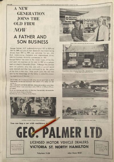 VINTAGE NEWSPAPER ADVERT: Geo. Palmer Ltd, Hamilton 1964