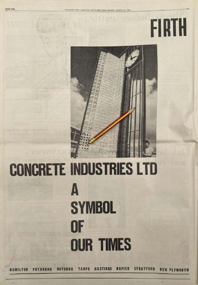 VINTAGE NEWSPAPER ADVERT: Firth Concrete Industries Ltd, Hamilton 1964