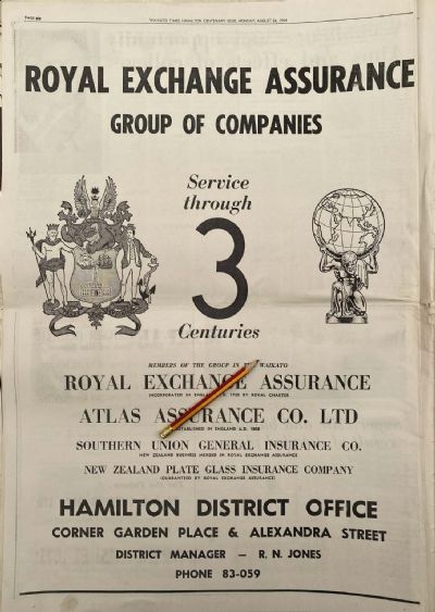 VINTAGE NEWSPAPER ADVERT: Royal Exchange Assurance 1964