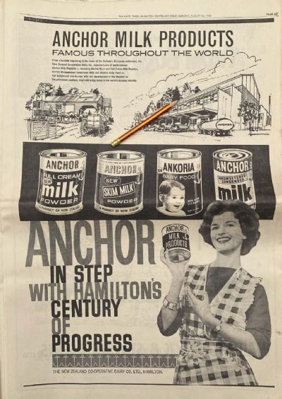 VINTAGE NEWSPAPER ADVERT: Anchor Milk Products / New Zealand Dairy Co-Op 1964