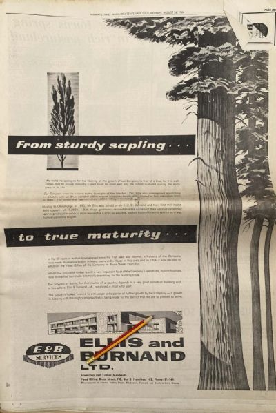 VINTAGE NEWSPAPER ADVERT: Ellis and Burnland 1964