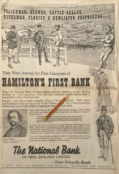 VINTAGE NEWSPAPER ADVERT: The National Bank of New Zealand 1964