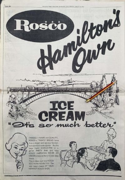 VINTAGE NEWSPAPER ADVERT: Rosco Ice Cream 1964