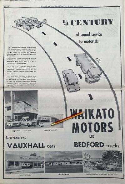 VINTAGE NEWSPAPER ADVERT: Waikato Motors Ltd, Hamilton 1964