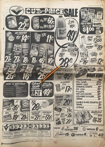 VINTAGE NEWSPAPER ADVERT: Supervalue Supermarkets - 22 July 1969