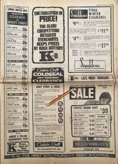 VINTAGE NEWSPAPER ADVERT: K-Road Price Challenge 1969