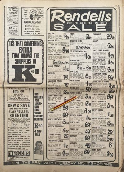 VINTAGE NEWSPAPER ADVERT: K-Road Something Extra 1969