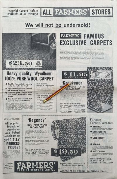 VINTAGE NEWSPAPER ADVERT: Farmers' Trading Company - 23 July 1969