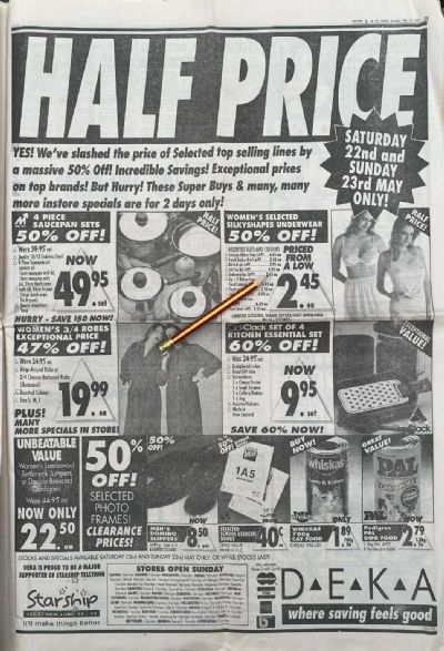 VINTAGE NEWSPAPER ADVERT: DEKA - where saving feels good 1993