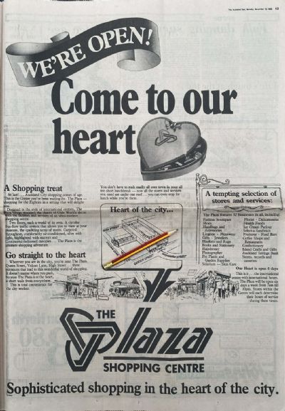 VINTAGE NEWSPAPER ADVERT: The Plaza Shopping Centre, Auckland 1980