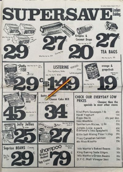 VINTAGE NEWSPAPER ADVERT: Supersave Izadium Building, Palmerston North 1974