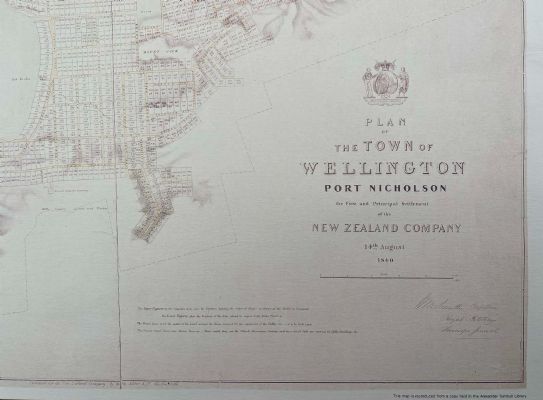 VINTAGE MAP: Plan of the Town of Wellington and Port Nicholson 1840