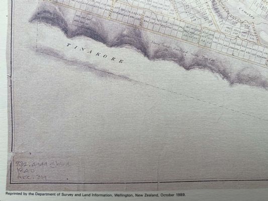 VINTAGE MAP: Plan of the Town of Wellington and Port Nicholson 1840