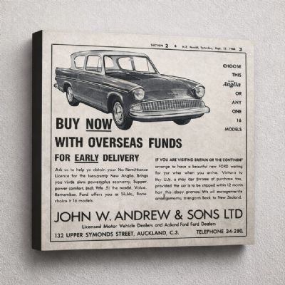 VINTAGE NEWSPAPER ADVERT: Ford Anglia / John Andrew Ford, Auckland 1960