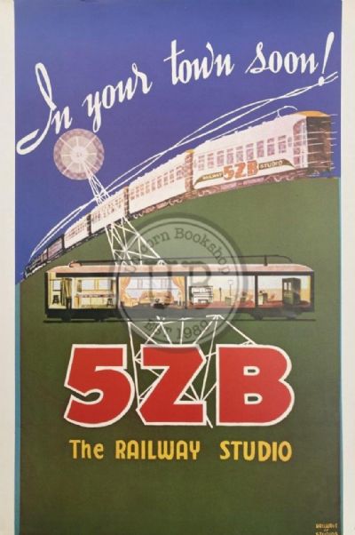 VINTAGE POSTER: 5ZB Railway Radio 1939