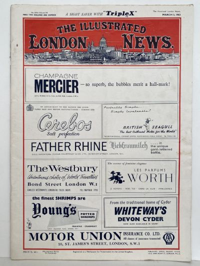 THE ILLUSTRATED LONDON NEWS - 3 March 1962, No 6396, Vol. 240