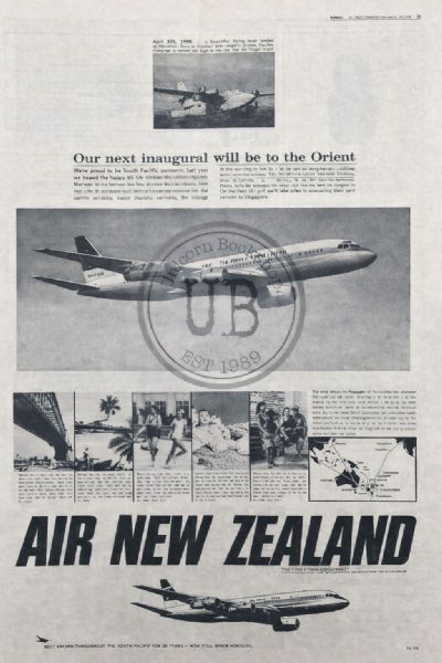 VINTAGE NEWSPAPER ADVERT: Air New Zealand 1966