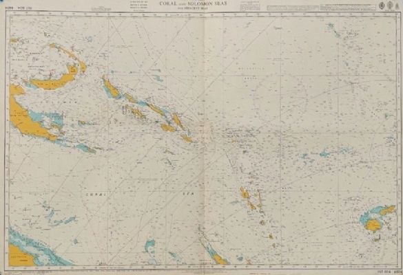 VINTAGE NAUTICAL CHART: Coral and Solomon Seas and adjacent Seas NZ14604 1980