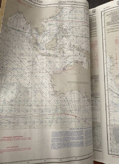 VINTAGE ATLAS OF PILOT CHARTS: South Pacific and Indian Oceans