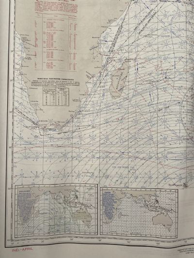 VINTAGE ATLAS OF PILOT CHARTS: South Pacific and Indian Oceans